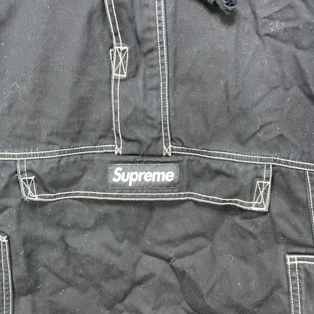 Supreme Contrast Stitch Twill Pullover FW16 Black - Picture 3 of 15